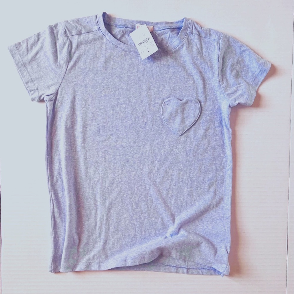 Crewcuts Girls' T-shirt with heart-shaped pocket in the softest jersey size L